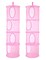 2 Pieces Stuffed Animal Storage Foldable Stuffed Animal Net or Hammock Organizer, 4 Compartments Hanging Mesh Toy Storage Hammock for Kid Room Toys, Gloves, Hats, Socks(Pink)